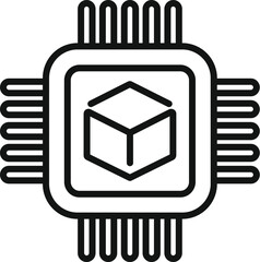 Blockchain processor icon outline vector. Block chain. Finance data