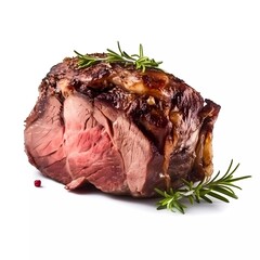 Isolated juicy baked meat, on a white background