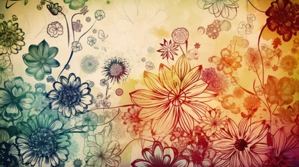 Zelfklevend Fotobehang Floral Background Generate Ai © Dusica