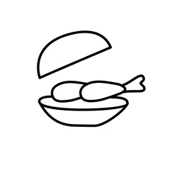 chicken line icon