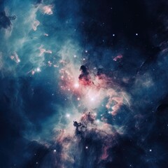 Naklejka na ściany i meble Space background, nebula with stars, galaxy art illustration, AI