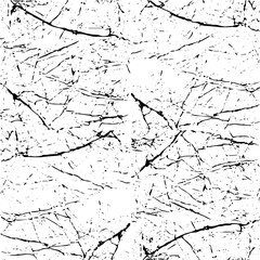 Rustic cracked vector texture with many cracks and scratches. Abstract background. Broken and damaged surface. Aged backdrop. Vector graphic illustration with transparent white. EPS10.