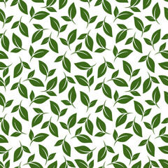 seamless pattern of green leaves for backgrounds, textures, cloth motifs, gift wrapping, wall decoration