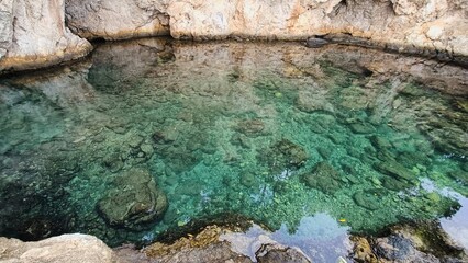 green moss on the rock