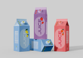Juice or Milk Boxes Mockup