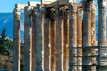 Ruins of ancient greek temple in Athens