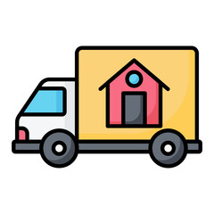 Naklejka premium Move Line Color Icon