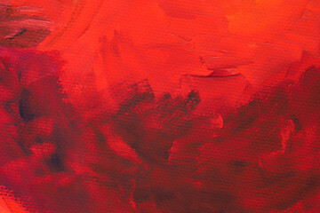 Monochrome red gradient acrylic painting as a background