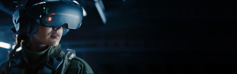Military VR operator banner by generative AI
