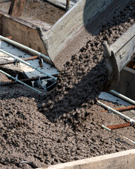 Concrete being poured for a floor