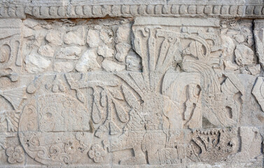 Obraz premium Chichen Itza Ruins closeup, Juego de Pelota, Tinum, Yucatan, Mexico