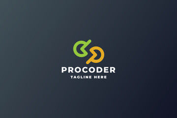Professional Programing Coder Logo Template
