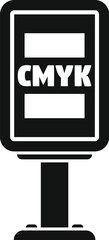 Cmyk street billboard icon simple vector. Print machine. Ink offset