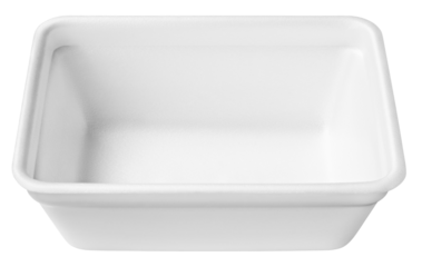 White plastic plate or styrofoam food container isolated on transparent background