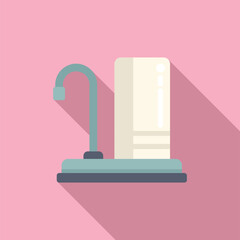 Water filter icon flat vector. Treatment equipment. Tank system