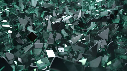 green glass fragments abstract background (ai generated)