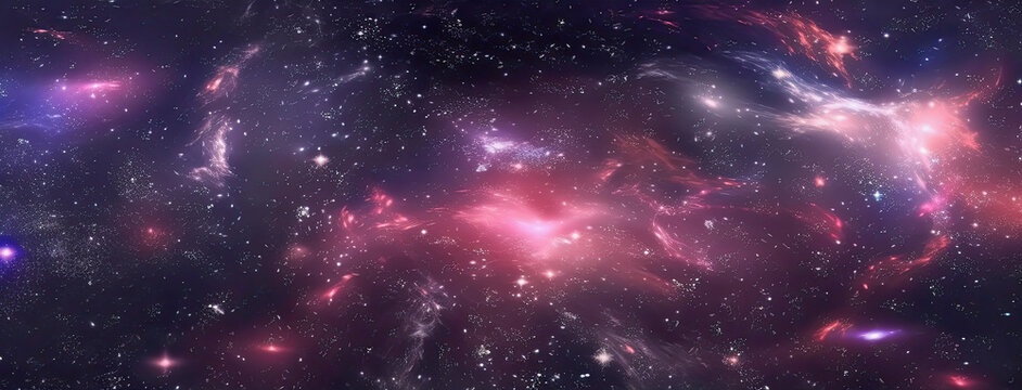 midjourney generative ai illustration of a purple space sky with nebula as background image
