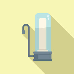 Reverse process water icon flat vector. Filter treatment. House pipe