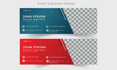 Modern and Minimalist Email Signature or Email Footer Template.