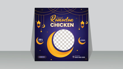 Ramadan Special chicken & Food menu Social Media Post Design