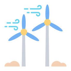 Wind Energy Flat Icon