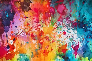 Plakat Aesthetic abstract creative colourful painting background alcohol ink art, AI generated, illustration