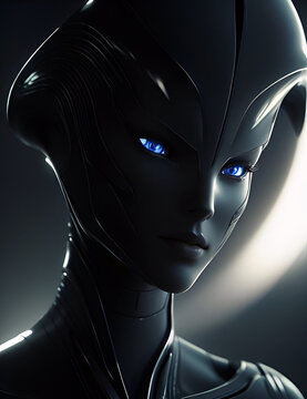 Portrait of a beautiful alien, beauty digital painting, highly detailed cinematic, beauty digital painting, artistic station, concept art, soft sharp focus, illustration, generative AI.