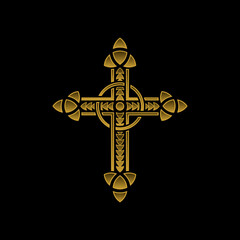 Christian cross as a logo design. Illustration of a Christian cross as a logo design on a black background
- 583683991