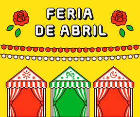 Feria de Abril (Spanish for April Fair) traditional festival in Seville, Spain.