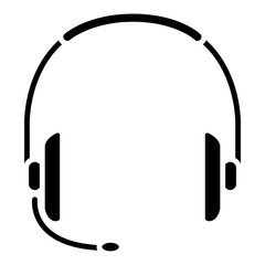 headphones icon. Black symbol silhouette isolated on