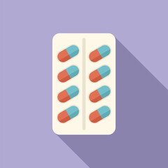 Pills icon flat vector. Travel equipment. Summer tourism