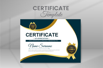 Appreciation and Achievement Modern Certificate Template Design