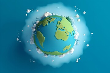 Fototapeta na wymiar Planet Earth 3D illustration, World Earth Day background, generative ai illustration