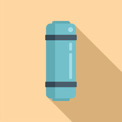 Thermos bottle icon flat vector. Travel vacation. Extreme activity