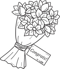 Flower Bouquet Isolated Coloring Page for Kids