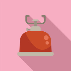 Gas equipment icon flat vector. Travel fire. Camp food