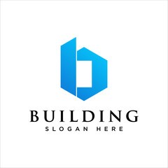 simple and modern letter B with house logo design template