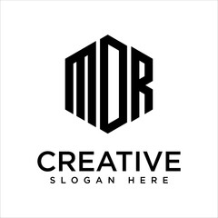 MOR letter logo design on White background Template