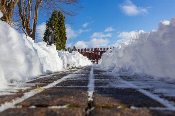 A freshly cleared path in the yard of the house. © aigarsr