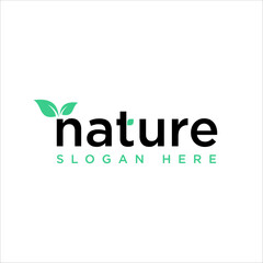 Nature Text Logo Design Template