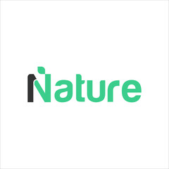 Nature Text Logo Design Template