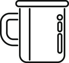 Camp mug icon outline vector. Extreme adventure. Travel camping