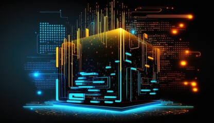 Digital World, Technology and big data abstract concept