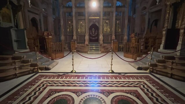 Church of the Holy Sepulchre in Jerusalem pilgrims 4k, Israel