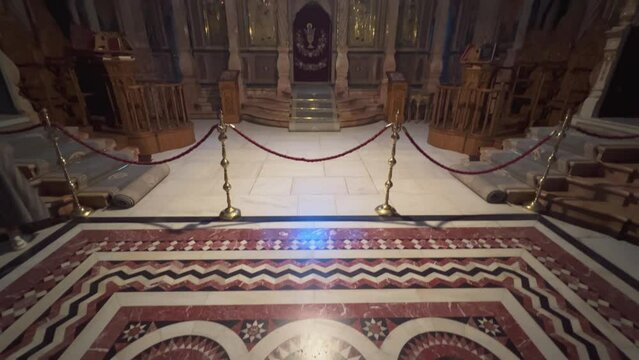 Church of the Holy Sepulchre in Jerusalem pilgrims 4k, Israel