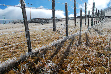 Tafi del valle country fense ranch under ice snow