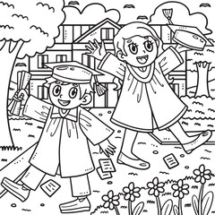 Happy Graduation Day Coloring Page for Kids