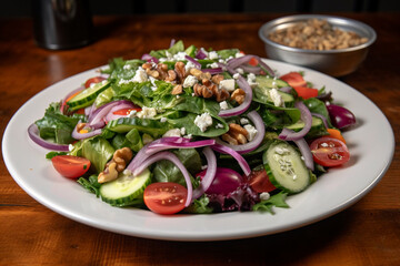 Simple yet Flavorful Salad with a Homemade Vinaigrette Dressing
