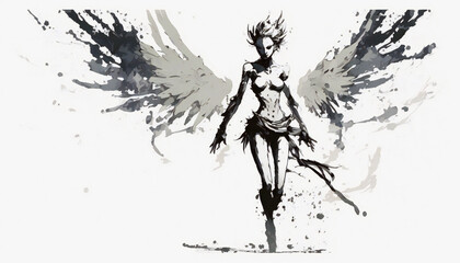 Fototapeta premium fairy, isolated on white background - watercolor style illustration background by Generative Ai