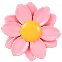 3D rendering. Pink flower isolated on background